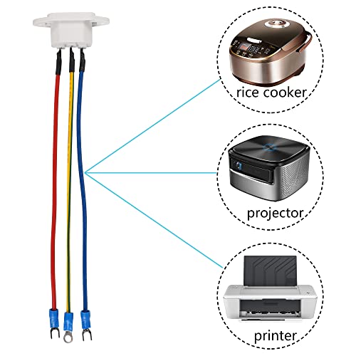 IEC320 C14 Plug met 3 x 18 AWG 3 Pieces Geschikt voor Rice Cookers, Hot Cookers, Desktop Hosts, AC Sockets etc. 5