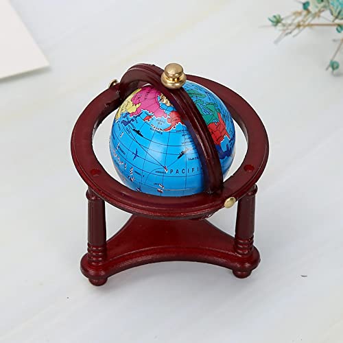 1:12 Dollhouse Swivel Globe, Mini Globe voor poppenhuis decoratie (Mahonie) 5