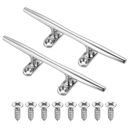 20,5cm Boot Dock Sleats, 2st 316 Roestvrij staal Navy Open Base Dock Sleats Touw Sleats met bevestigingsmiddelen voor Boot Deck Kayaks Nautische Decor Hook, Zilver