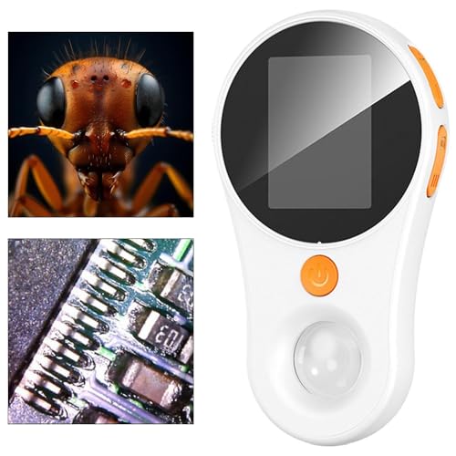 Sea Mini Microscope, 2.0 Inch IPS Screen, 500x vergroting, Portable Pocket Microscope met 3-traps verstelbaar LED-licht, USB-PC Jack (Wit) 4