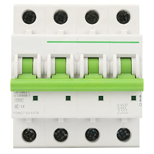 AC 380V/415V Miniature Circuit Breaker 6A/10A/16A/20A/25A 4P Overloadbescherming Luchtschakelaar voor Home Lighting Distribution Lines Solar PV System (16A)