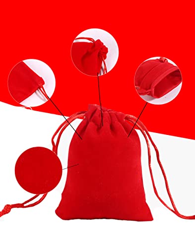 10 stuks fluweel zakjes, sieraden zakjes, kleine koord zakjes, geschenk zakjes, stof zakjes voor het vullen, fluweel zak voor bruiloft, feest, geschenk, sieraden, geschenken, 9 x 12 cm, gemengde kleuren 5