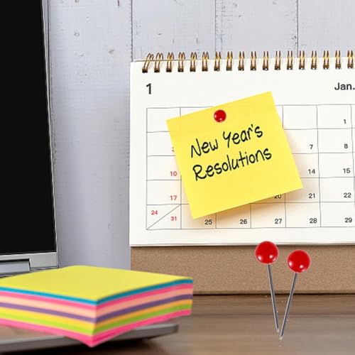 200st Rode Ronde Hoofd 15mm Korte Pins met Rode Plastic Ronde Hoofd Roestvrij Pin Hoofd Groot voor het markeren van DIY Bulletinbord van Cork Boards 5