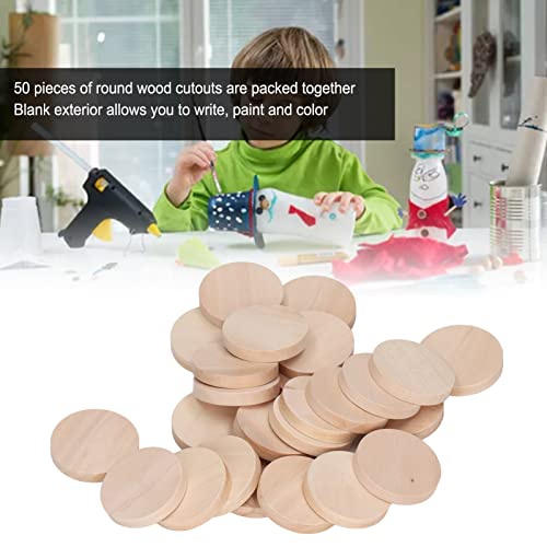 50Stuks Ronde houten munten, 1,2 Inch Onafgewerkt Houten munten Rondes Snijpen Takken voor ambachtelijke projecten, DIY ambachten, Ornamenten