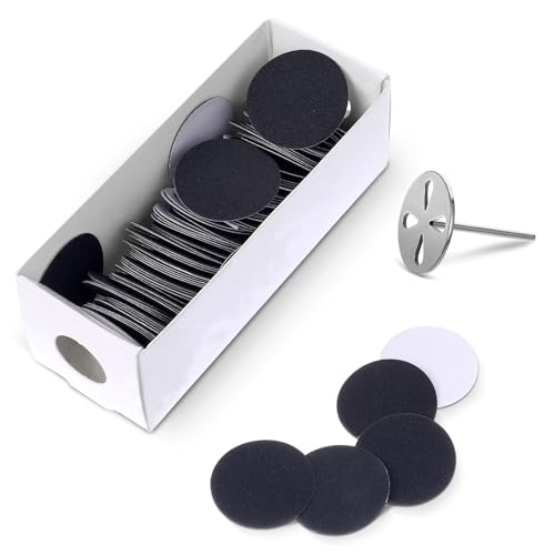 Sandpaper schijven met metalen nagel bit,25mm vervangbare Pedicure Sanding schijf Sandpaper Schijven bit voor dode huid Callus Verwijdering elektrische voet bestand gereedschap (#80grit)