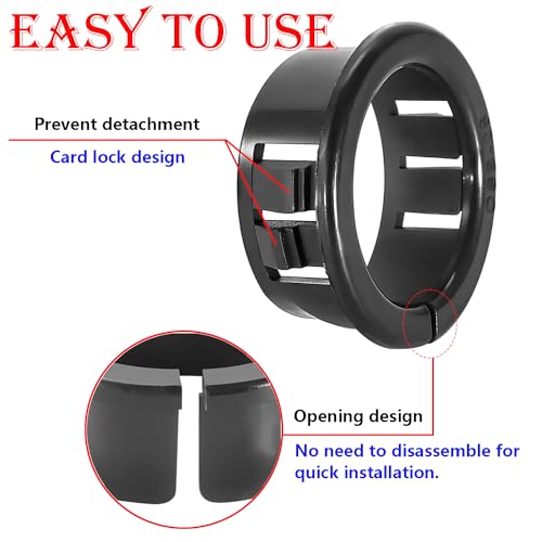 Kabelgaten, kabeldoorvoer, 10 mm kunststof kabeldoorvoer, spuitklik stopcontact voor draden en kabel 4