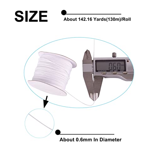 142 Yards 0.6mm gevlochten Nylon Wire Witte Chinese Knop koord touw Macrame gevlochten kralen koord String voor Kumihimo ketting vriendschap armbanden maken