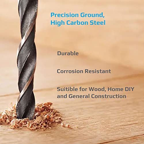 4mm x 300mm Extra Long Drill Bit (zak van 5) Sharp Centering Brad-Point en Twisted Spiraal bits voor het boren in hout, plastic, rubber, DIY - gemaakt van koolstofstaal metaal 4