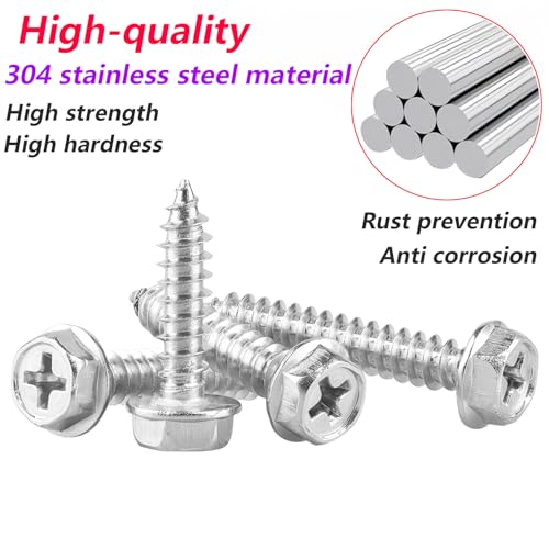 20 st Zelftappende schroeven met flens, M4x8mm 3