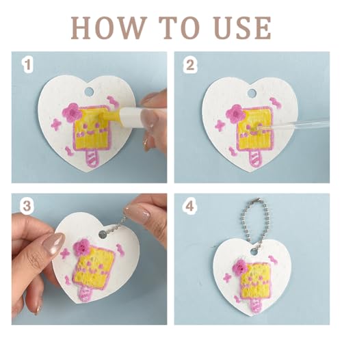 Set van 26 DIY Texture Art Drawing Paper, 3D Magic Foam Painting Set met ijzeren bal, hangerkettingen en Plastic Droppers voor het schilderen ambachten, hart papier 3