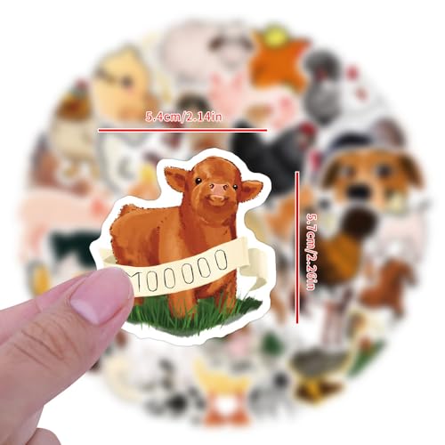 100 stuks Animal Sticker Set, Landbouwdieren, Waterdichte Vinyl Stickers, Auto, Motorfiets, Fiets, Skateboard, Snowboard, Bagage, Laptop, Koffer, Helm 3