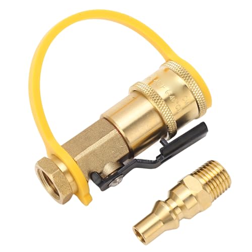 RV Propane Shut-Off Valve, gas Quick Coupling Fitting 1/4 Inch Gas Quick Release Adapter met Afsluitventiel voor Camping Stove, Grill Connectors & Slangen