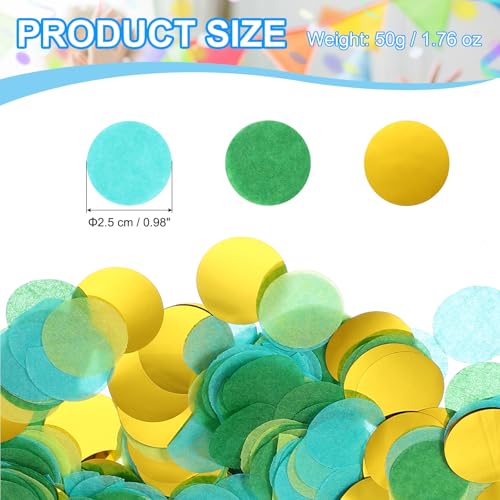 Ronde weefsels Papier Confetti 1 inch, Tabel Confetti Cirkel Dots voor bruiloft verjaardag feest ballon decoraties (1.7 oz), Cyaan/Groen/Geel