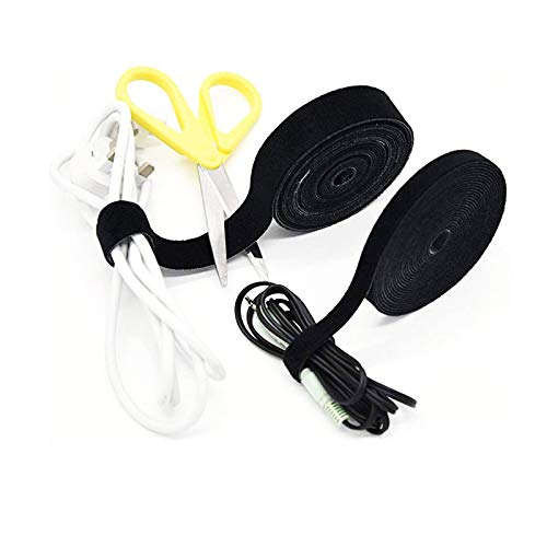 2cm x 3M Kabel Ties Kleefband Strips Haak en lus One-Wrap Kabel Wraps voor DIY sluiting en Kabel Organizer (Geel)