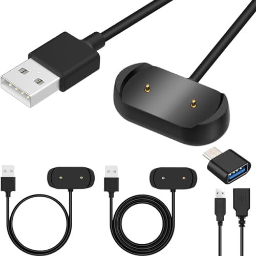 Oplader voor Amazfit GTR 2/GTR 2e/GTS 2e/GTS4 GTS2 Mini/T-Rex Pro/Bip 3/Bip U/Pop Pro/Zepp E/Z, USB Oplaadkabel, Smart Watch Accessoires, 100 cm, Verpakking van 2