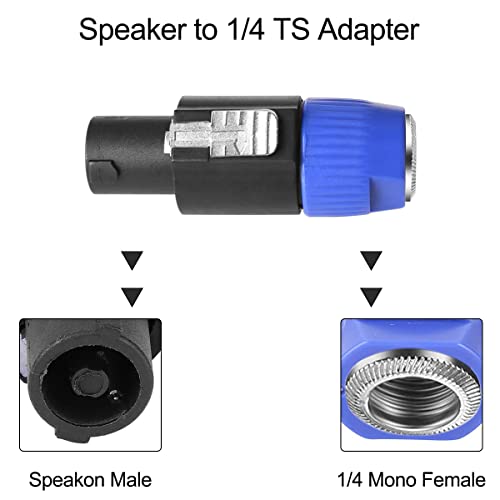 Speaker naar 6.35mm Adapter NL4FC, 4 Pole for Speacon Connector Man tot 1/4 Inch TS Vrouwelijke audioplug voor Neutrik voor Speakon NA4LJ NA4LJX NL4MP NL4MP