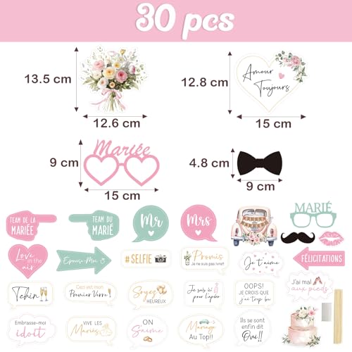 30st Franse bruiloft foto rekwisieten