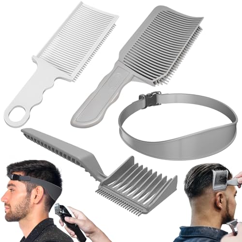 4 st. Hair Clipper Stencil Hairdressing Comb Transition Verstelbare Wire Comb Transition Hair Comb Template voor haar knippen Verstelbare Fade Siliconen Hair Cutting Band
