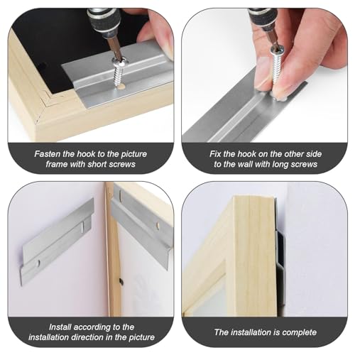 Z Klemmen voor Hang, 6 stuks Hang Rails, French Rails, Photo Hangers, Hardware Kit, Wall Mount voor Hang Spiegels, Panels, Shelves, Headboards, Art Frames 4