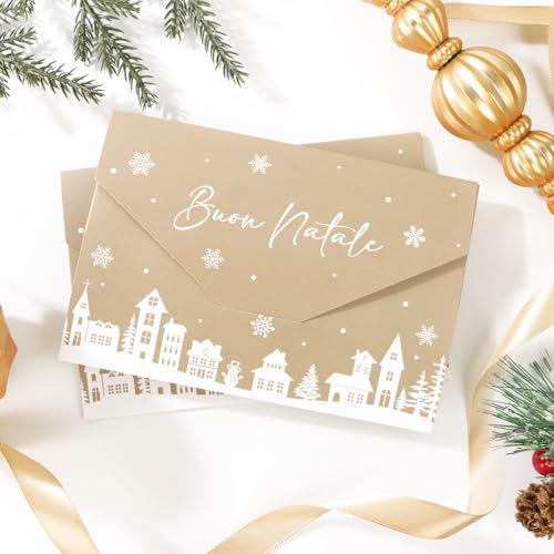 Kerstkaarten in het Italiaans met envelop, 11 x 16 cm, 2 stuks 4