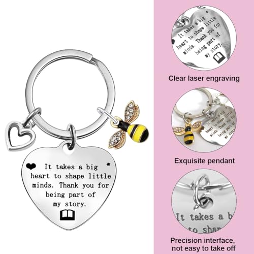 Leraar Geschenken Sleutelhanger 4 Stukken, Betekenisvol Dank U Metalen Sleutelhangers voor Vrouwen Mannen, Instructeur Professor Coach 3