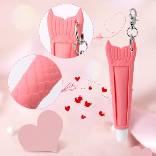 Lip balsem houder sleutelhanger, Portable Silicone Lip Balsem beschermhoes met sleutelhanger Compatibel met de zomer vrijdag Pink Sugar (Pure kleur roze suiker) 4