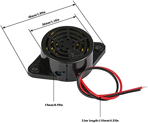 15Scs 12V Elektronische Buzer Alarm Sounder Continu Buzer Alarm 95dB High Decibel DC 3-24V