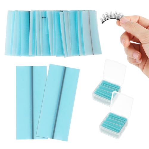 Verpakking van 80 Valse wimpers, Zelfklevende wimperstrips Herbruikbare zwarte wimper lijm Strips sterke Grip vervanging Strips voor de meeste kunstmatige wimper Strips