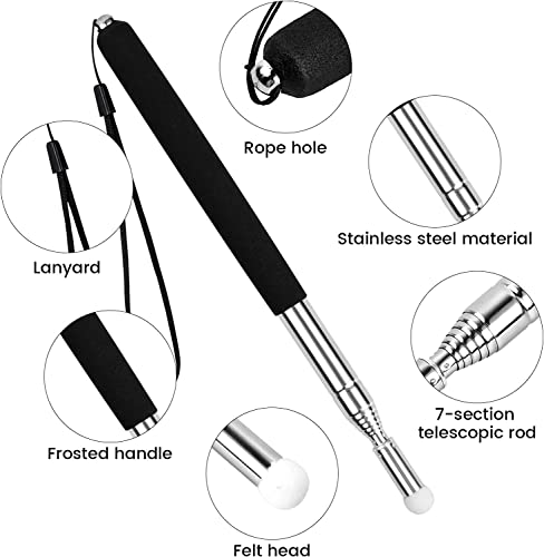Sea 2pcs Teacher Telescopische Pointer Uitbreidbare Stick Telescopisch Pen 20-100cm met Hand Lanyard voor Class Meeting Room 3