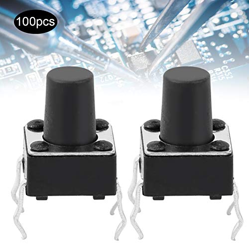 100 Stuk Tact Switch, Momentaire Tactiele Drukknop Switch, Gebruikt in Circuit Board, 6 x 6 x 8 mm 3