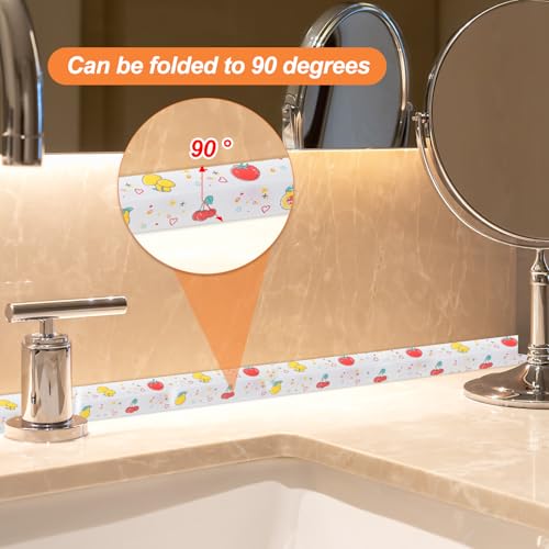 Afdichting Tape Zelfklevend PVC Toilet Sealing Strip Badkuip Sealing Strip Kleefband voor Badkamer Keuken Werkblad Fruit (3.8 cm x 1.5 m) 3