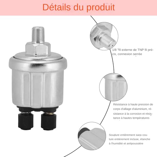 Öldruckschaltern Öldruckgeber 10 Bar Öldrucksensor Öldruck Öldrucksensor Universeller Öldrucksensor 0 Bis 10 Bar 1/8Npt für Diesel Generator 5