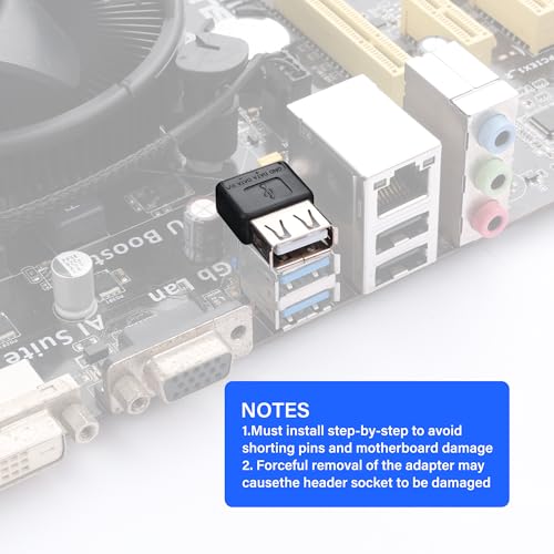 USB-A tot 4 Pin Moederbord Header Adapter - 5V USB 2.0 Front Panel Replacement Connector met metalen contacten, Solder Type voor PC Case USB Port Repair (USB-M-90) 5