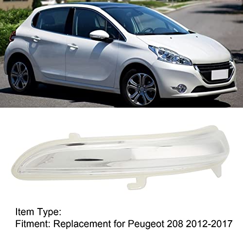 Indicator Lens Outside Mirror, Clear Side Mirror, Indicator Cover Replacement, Compatibel met Peugeot 208 2012-2017 (Rechts 1823808)