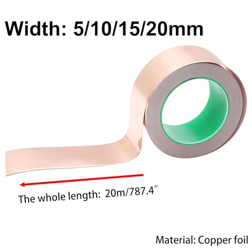1 Rol Double Sided Geleidende Kleefband, 10mm x 20m, Koper Foil Tape, Schilderen Tape Koper Foil voor ambachten, Elektrische Reparaties 3