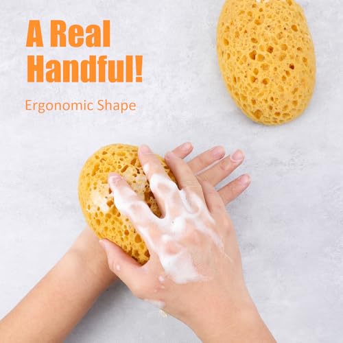 2 stukken bad sponzen, ultra-zachte, comfortabele gevoel met dichte schuim sponzen, grote scrub body spons voor zachte grondige reiniging voor gevoelige, droge huid