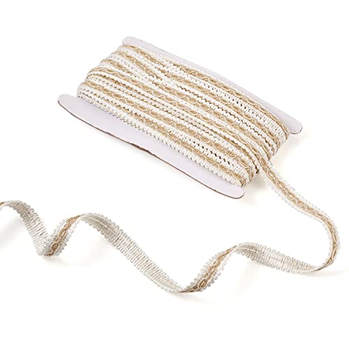 16,4 Yards Fringe Trim Lace 16mm Polyester Ribbon Gimp Braid Trimmen voor kostuum gordijn stoelen Naaien sieraden maken DIY bekleding decor materialen, Linnen kleur