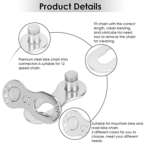 fietskettingkoppeling, 4 Paren Fiets 12-Way ketting slot stalen fiets ketting Links (Zilver) Fietsen en onderdelen 3