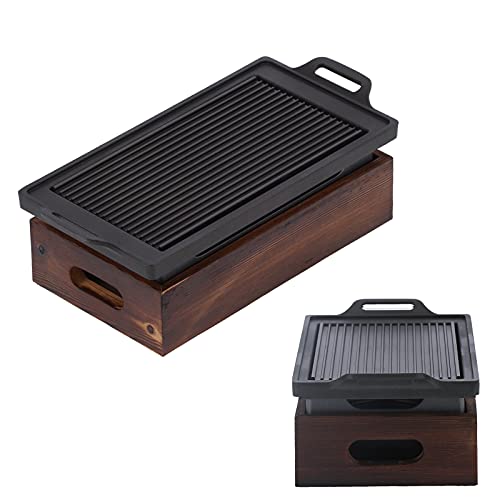Houtskool BBQ Grill, Outdoor Rookloze Tafelblad Barbecue Plate, Non Stick Barbecue Griddle voor Camping Wandelen Picnicks Reizen 3