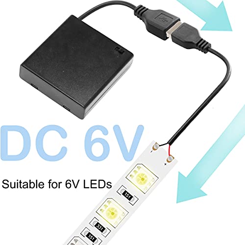 4 st. 4 AA Batterijhouder met USB Plug en Switch, 5V 4 x 1,5V Batterij-opslagbox Batterijhouder Aan/uitschakelaar voor LED Light RC-auto's 4