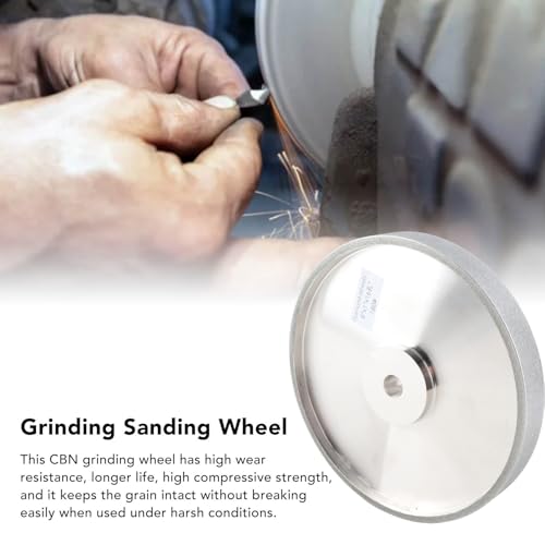8 inch CBN slijpschijf, gegalvaniseerd diamant slijpwiel met hoge hardheid en slijtvastheid, grit 180, 2,5cm breed, 5/8 inch spindel voor orbitaal schuurmachine, #511 4