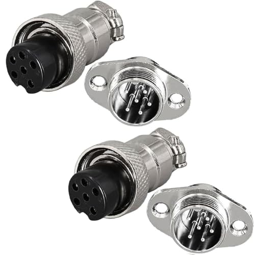 2st GX12 6 Pole Aviation Connector, 12mm Solder Man en Vrouwelijke Panel Cable Aviation Connector (GX12 6-Pole)