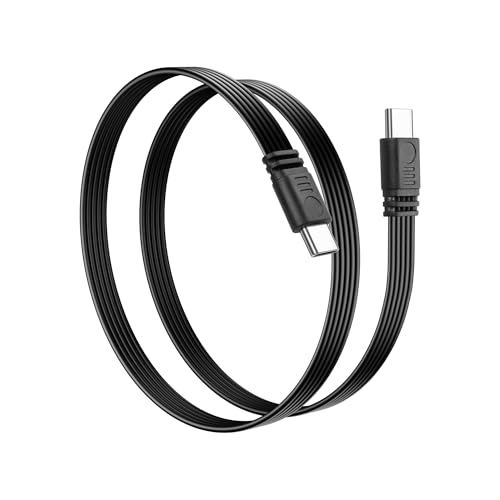 USB-C Plug naar mannelijke datakabel, type C, platte siliconekabel, efficiënte opladen en gegevensoverdracht, speciaal voor externe SSD, mobiele telefoons en laptops - 0,5m