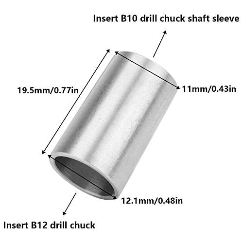 Conversion sleeve voor B10 naar B12 boor chuck, roestvrij staal conversie sleeve chuck conversie 3