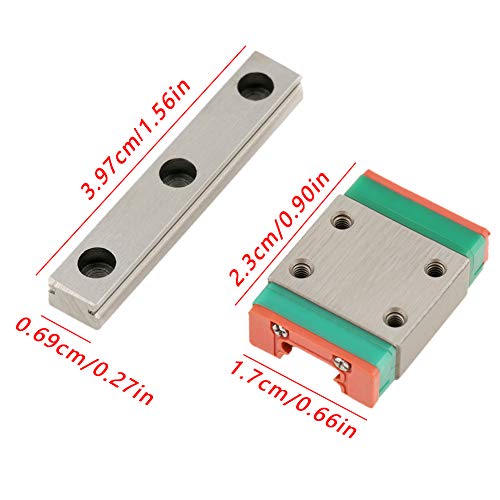 Lineaire beweging Spoor, Linear Rail Shaft Guide Slider LML7B Miniatuur 7Mm Breedte + Diablok voor CNC Machine Routers en DIY, Linear Motion Guides (40mm) 3