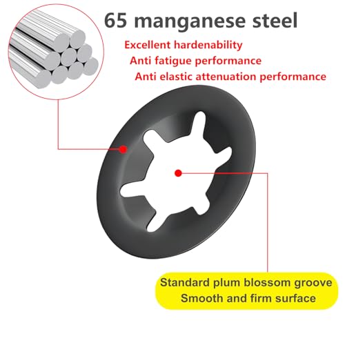 20 st. Starlock sluitringen, 4mm binnendiameter, 12mm buitendiameter, sluitringen, klemschijfring 5