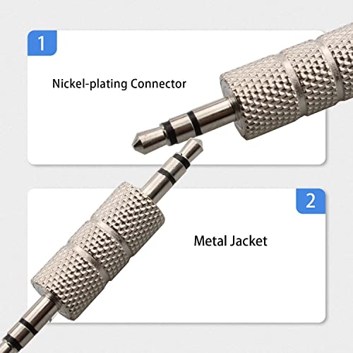 20st jack plug 3.5mm stereo, 3,5mm stekker om audio adapter, zilver, 3,5mm stereo jack aan 3,5mm stereo jack adapter, 1/8 inch audio koppeling plug 4