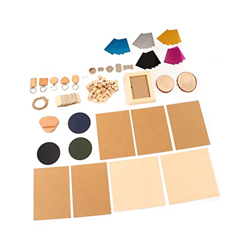 Materiaalkit 11 Soorten Materiaal Roestvrij staal Pine Hout DIY maken CNC Graveermateriaalset voor houtwerk