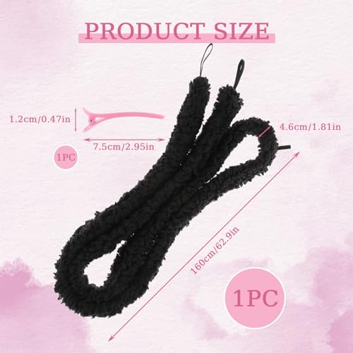 Heatless Curls Band met 1 haarspeld, 160cm Curlers Overnachting Krullen zonder warmte Curlers voor lang en kort haar, Heatless Curl Set voor lang en gemiddeld haar ()