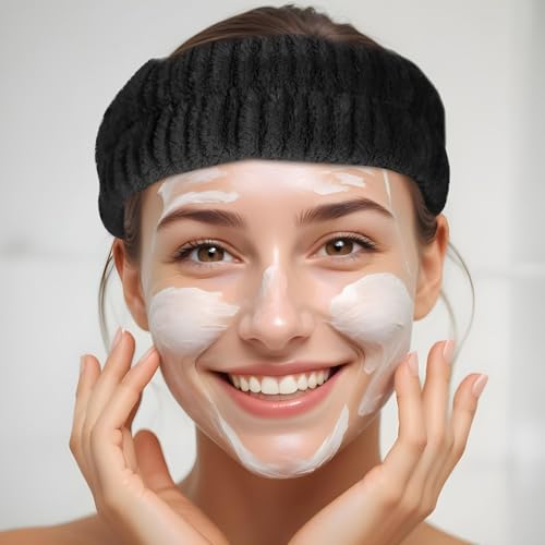 2 Pack Hairband Cosmetics, Cosmetic Headband voor Make-up en Wash, Elastische Spa Headbands Haarbanden, Absorberende Make-up Verwijdering Haarband Douche Huidverzorging Make-up Sport 5